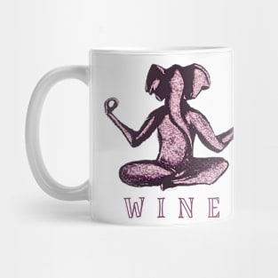 Wine Yoga Elephant Mug